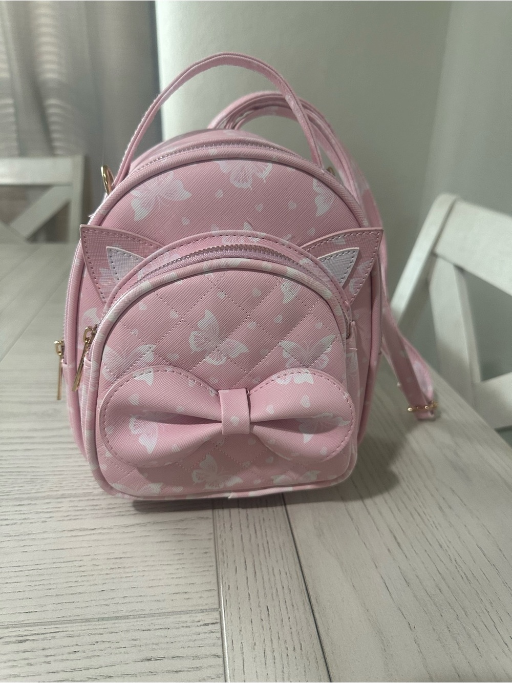 Under One Sky Pink Butterfly Bow Mini Backpack